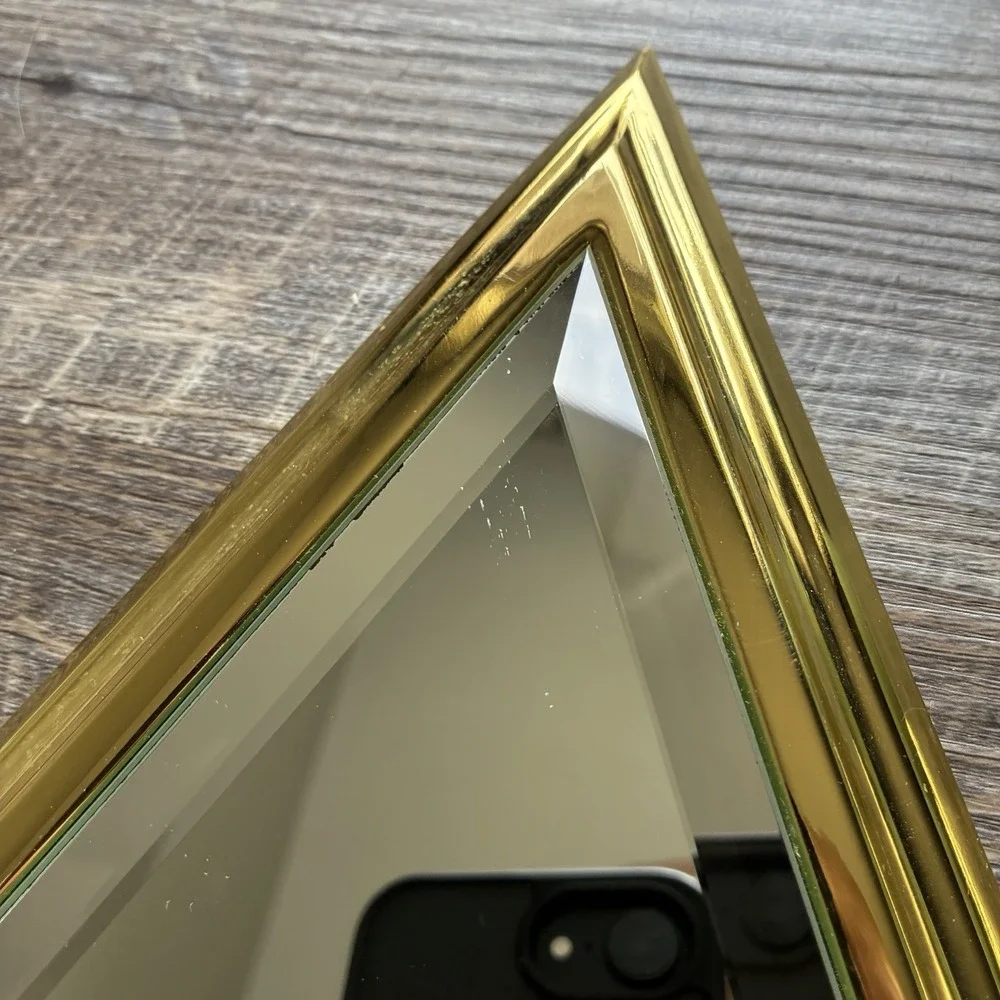 Vintage PartyLite Brass Mirror Wall Sconce Candle Holders Hollywood Regency Set - Picture 3 of 16